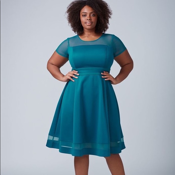 lane bryant teal dress